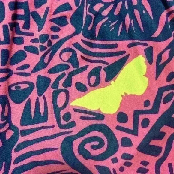 TRACY NEGOSHIAN Women's XS- Pink & Blue Geometric One Shoulder Dress Knee Lth D2 - Picture 4 of 9